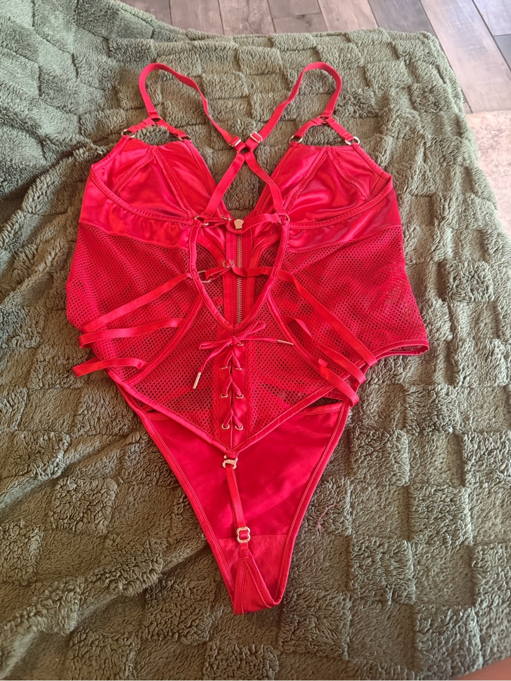 NWOT Honey Birdette Ganieve Red Bodysuit Large - Picture 2 of 5